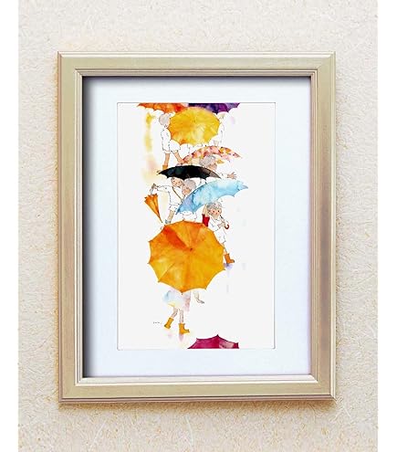 Amazon.co.jp: いわさきちひろ絵画額(金) (春の風) : ホーム＆キッチン